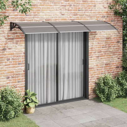 Copertină de ușă - negru - 300x100 cm - policarbonat