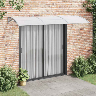 Copertină de ușă - gri - 300x75 cm - policarbonat
