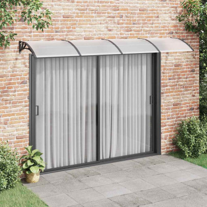 Copertină de ușă - negru - 350x100 cm - policarbonat
