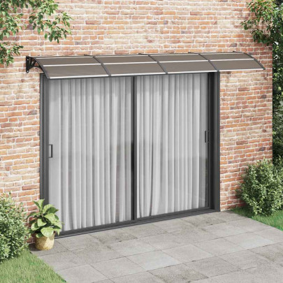 Copertină de ușă - negru - 350x100 cm - policarbonat