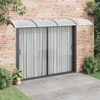Copertină de ușă - negru - 400x100 cm - policarbonat