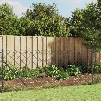 Gard plasă de sârmă cu bordură - antracit - 1,1x25 m
