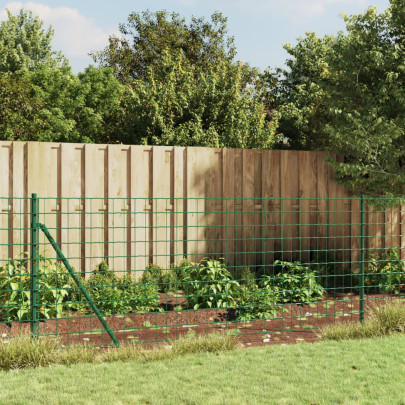Gard plasă de sârmă cu țăruși de fixare - verde - 1x25 m