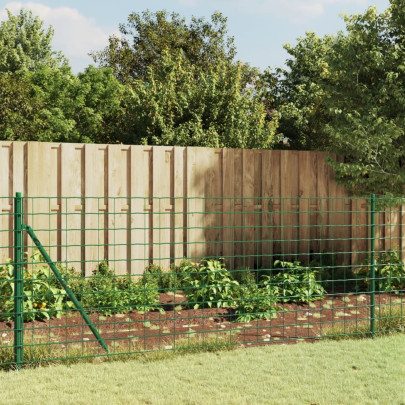 Gard plasă de sârmă cu țăruși de fixare - verde - 1x10 m