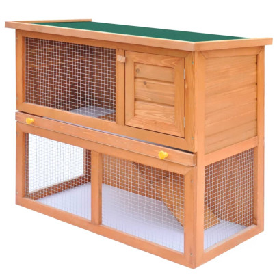 Cușcă de exterior iepuri cușcă adăpost animale mici - 1 ușă - lemn