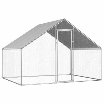 Coteț de păsări pentru exterior - 2,75x2x1,92 m - oțel galvanizat