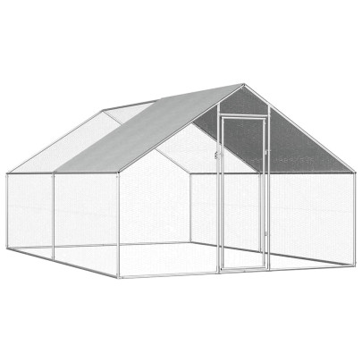 Coteț de păsări pentru exterior - 2,75x4x1,92 m - oțel galvanizat
