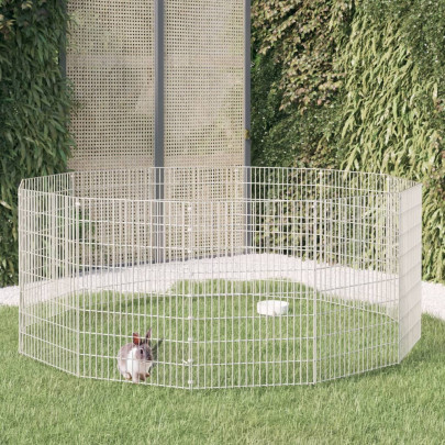 Adăpost pentru animale cu 12 panouri - 54x80 cm - fier galvanizat