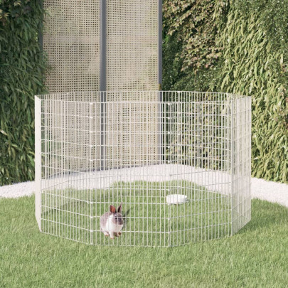 Adăpost pentru animale cu 10 panouri - 54x100 cm fier galvanizat