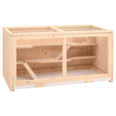 Cușcă pentru hamsteri - 89,5x45x45 cm - lemn masiv de brad