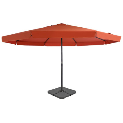 Umbrelă de soare de grădină - bază portabilă - cărămiziu