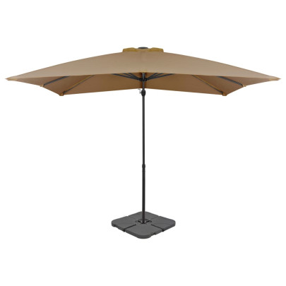 Umbrelă de soare de grădină - bază portabilă - taupe