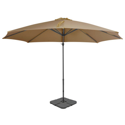 Umbrelă de soare de grădină - bază portabilă - taupe