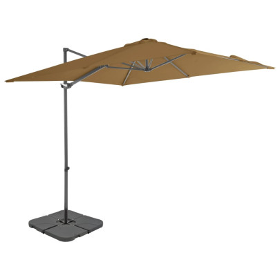 Umbrelă de soare de grădină - bază portabilă - taupe