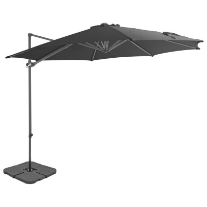 Umbrelă de soare de grădină - bază portabilă - antracit