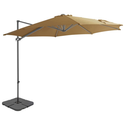 Umbrelă de soare de grădină - bază portabilă - taupe