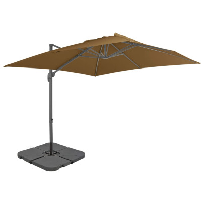 Umbrelă de soare de grădină - bază portabilă - taupe