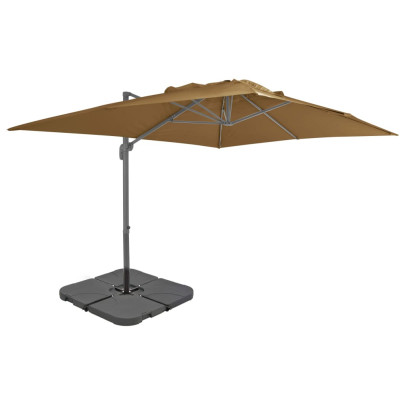 Umbrelă de soare de grădină - bază portabilă - taupe