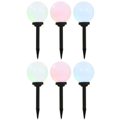 Lămpi solare de exterior - 6 buc. - 20 cm - RGB - sferic - LED