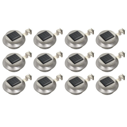 Lămpi solare de exterior LED - 12 buc. - alb - 12 cm - rotund