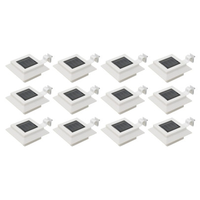 Lămpi solare de exterior - 12 buc. - alb - 12 cm - pătrat - LED