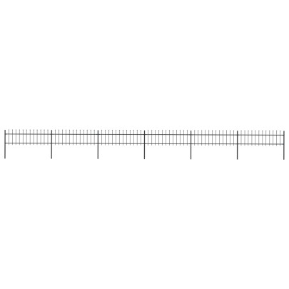 Gard de grădină cu vârf suliță - negru - 10,2 m - oțel
