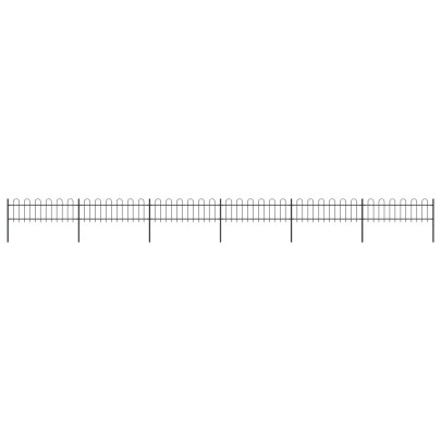Gard de grădină cu vârf curbat - negru - 10,2 m - oțel