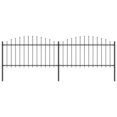 Gard de grădină cu vârf suliță - negru - 3,4 m - oțel