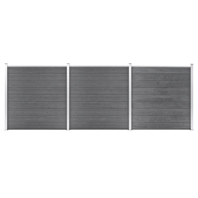 Gard de grădină - gri - 526 x 186 cm - WPC