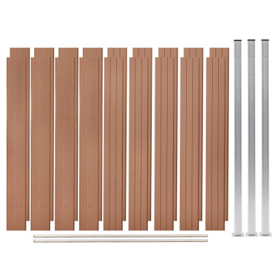Set panouri de gard - 2 pătrate - maro - 353 x 187 cm - WPC