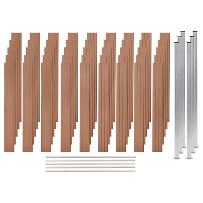 Set panouri de gard - 5 pătrate - maro - 872 x 187 cm - WPC