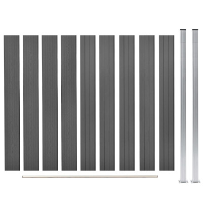 Gard de grădină - gri - 180 x 187 cm - WPC