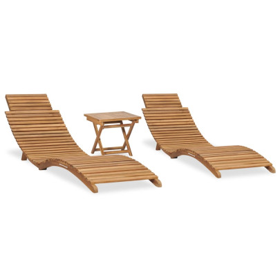 Set mobilier de grădină pliabil - 3 piese - lemn masiv de tec
