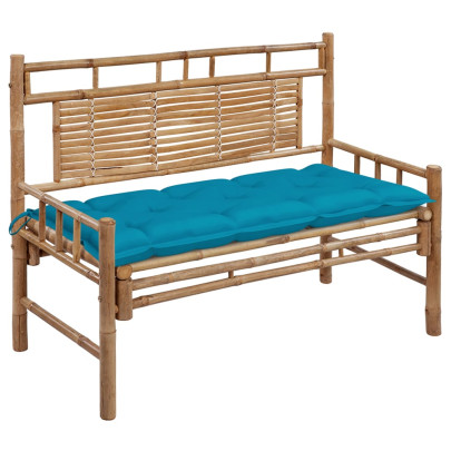 Bancă de grădină cu pernă - 120 cm - bambus