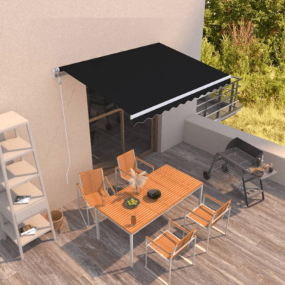 Copertină retractabilă automat - antracit - 350x250 cm