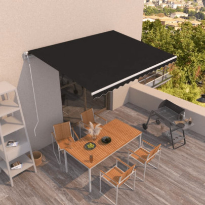 Copertină retractabilă automat - antracit - 450x300 cm