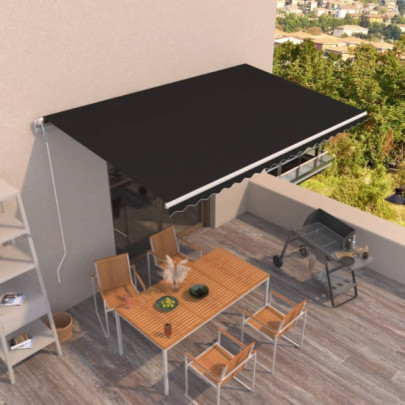 Copertină retractabilă automat - antracit - 500x300 cm