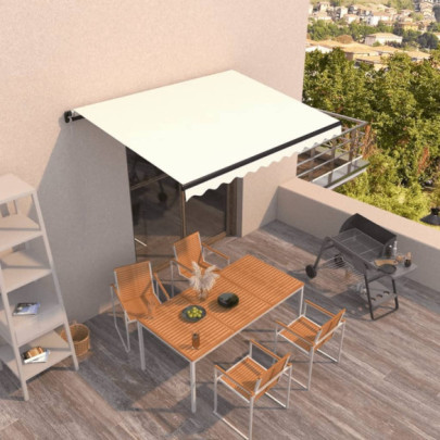 Copertină retractabilă manual - crem - 300x250 cm