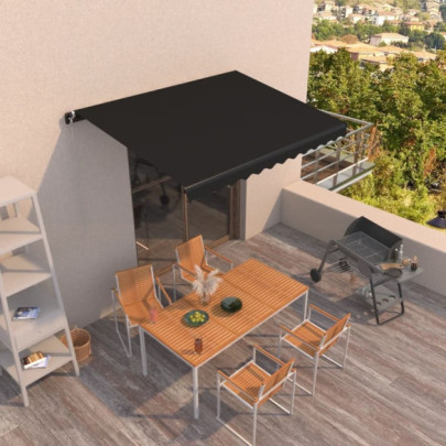 Copertină retractabilă manual - antracit - 300x250 cm