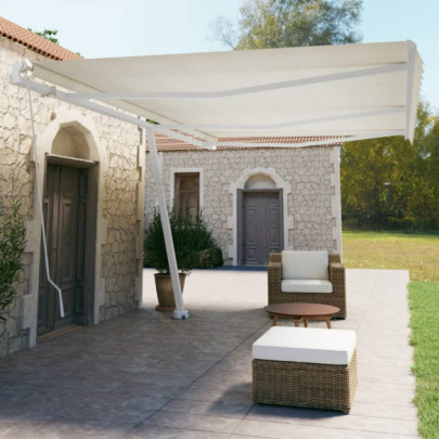 Copertină retractabilă manual - crem - 600x350 cm