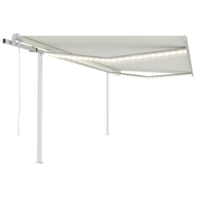 Copertină automată - senzor vânt & LED - crem - 4,5x3,5 cm