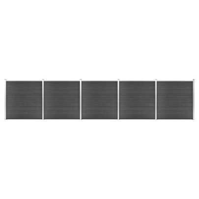 Set de panouri de gard ,WPC  - 872x186 cm - negru