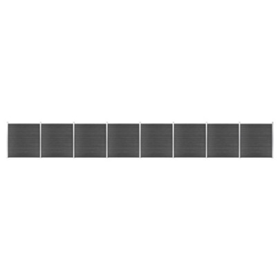 Set de panouri de gard - negru - 1391x186 cm - WPC