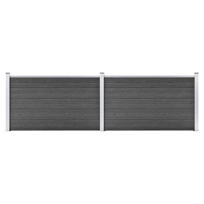 Set de panouri de gard - negru - 353 x 105 cm - WPC