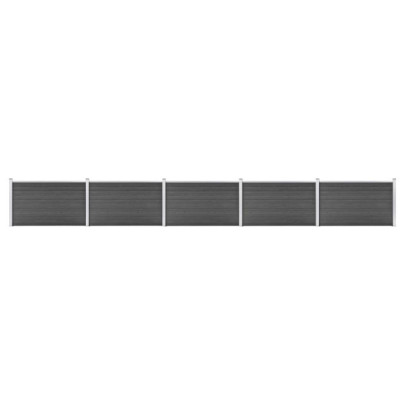 Set de panouri de gard - negru - 872 x 105 cm - WPC