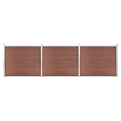 Set panouri gard - 526x146 cm - maro - WPC