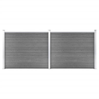 Set panouri gard - 353x146 cm - gri - WPC