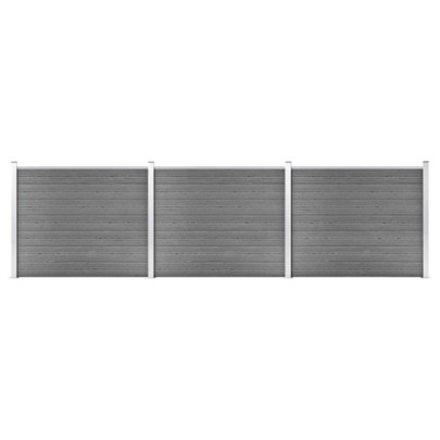 Set panouri gard - 526x146 cm - gri - WPC