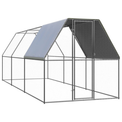 Coteț de exterior pentru păsări - 2x6x2 m - oțel zincat