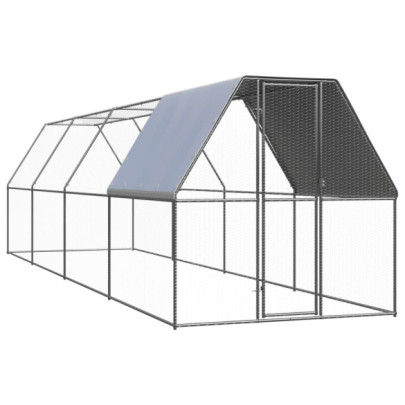 Coteț de exterior pentru păsări - 2x8x2 m - oțel zincat